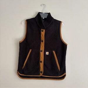 Carhartt Women's Black and Tan Fleece Vest